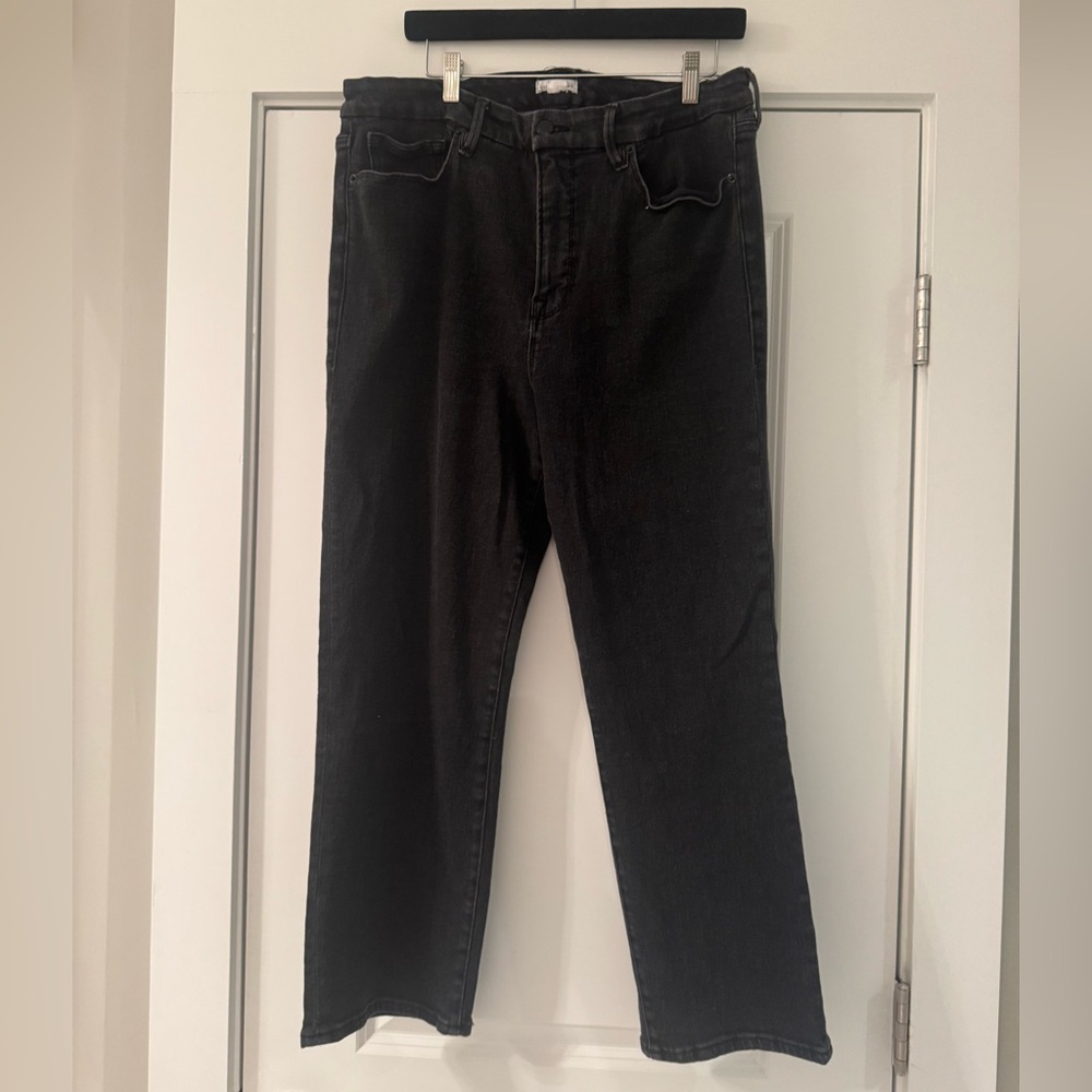 Good American Black Straight Leg Jeans